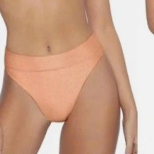 Nwt PilyQ Anthropologie citrine high waist orange shimmer bikini bottom